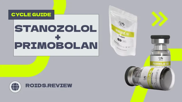 Stanozolol and Primobolan cycle stack with planner and steroid vials