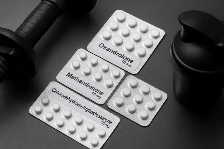 Tablets of oral steroids for bodybuilding with gym equipment